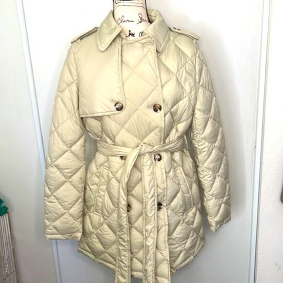 NEW! Sam Edelman Double Breasted Quilted Trench Coat size Large - Picture 9 of 10